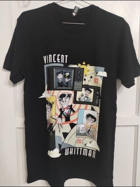 Vincent Whitman Black Graphic Tee - Men's Casual Shirt